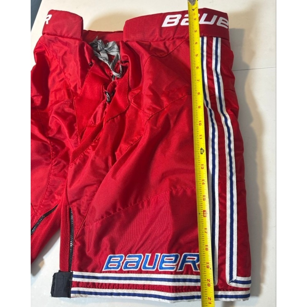 Bauer Red Ice Hockey Pants MF Logo Lace Up Padded Mens Small - Picture 8 of 9